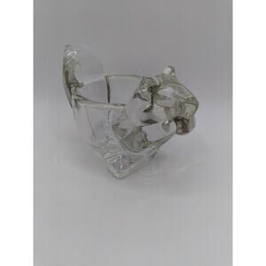 Avon Glass Squirrel vintage candleholder, Trinket dish Glass Crystal 1970s.